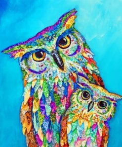 Colorful Owls Art Paint by numbers