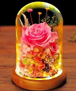 Pink Glass Rose Paint by numbers