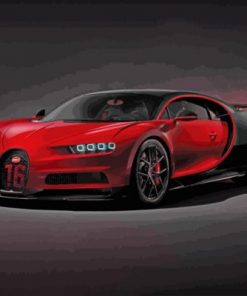 Red Bugatti Chiron Paint by numbers