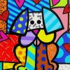 Puppy Folk Art Paint by numbers