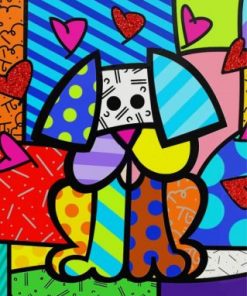 Puppy Folk Art Paint by numbers