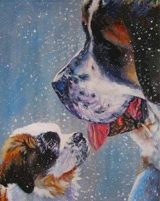 Saint Bernard Dogs Paint by numbers