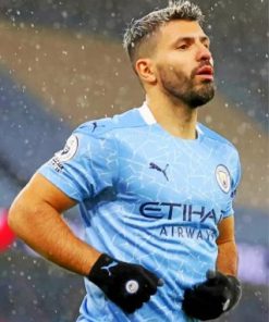 Sergio Aguero Man City Paint by numbers