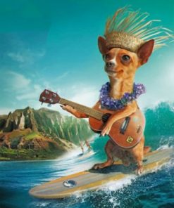 Surfer Dog Paint by numbers
