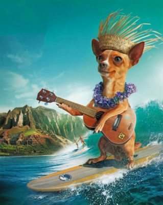 Surfer Dog Paint by numbers