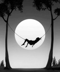 Talking To the Moon Silhouette Paint by numbers