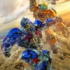 Transformers Battle Scene Paint by numbers