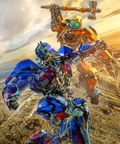 Transformers Battle Scene Paint by numbers
