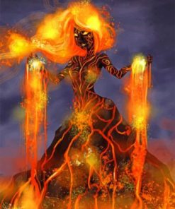 Volcano Woman paint by numbers