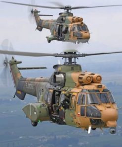 War helicopters paint by numbers
