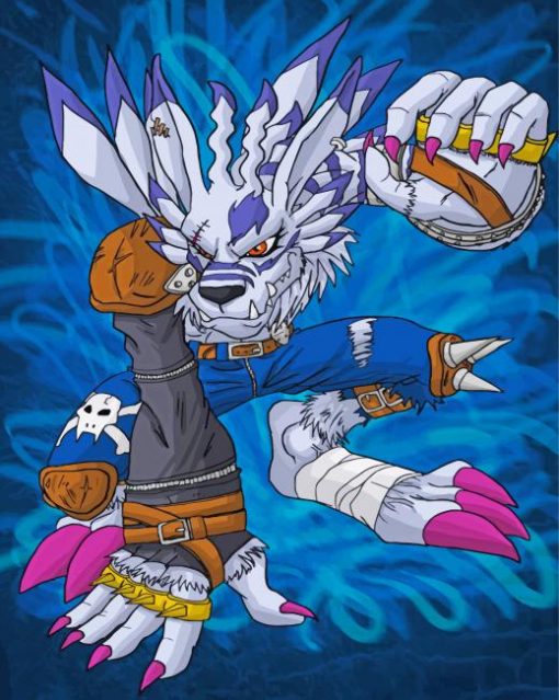 Weregarurumon paint by numbers