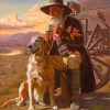 Western Old Man And His Dog Paint by numbers