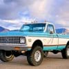 White And Blue Chevy Blazer Paint by numbers