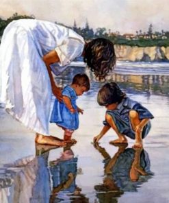 Woman And Children Paint by numbers