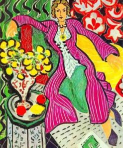Woman In A Purple Coat Paint by numbers