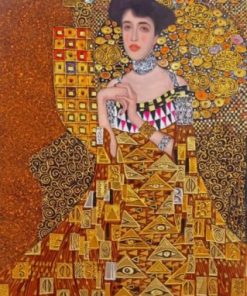 Woman in gold paint by numbers