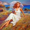 Woman In The Beach Paint by numbers