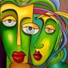 Abstract Faces paint by numbers