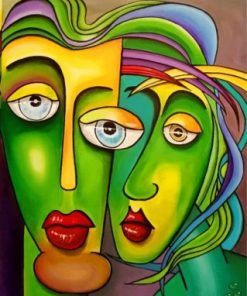 Abstract Faces paint by numbers