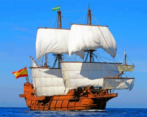 Galleon-ship-paint-by-numbers