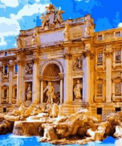 Roman Trevi Fountain Rome paint by numbers