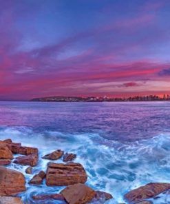 Manly Sunset Paint by numbers