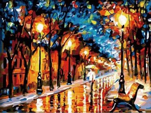 Night Park Vienna paint by numbers
