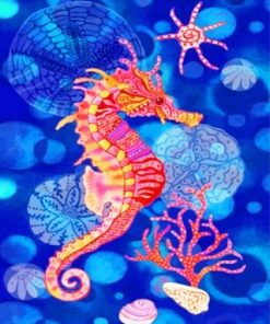 Yellow Seahorse Paint by numbers