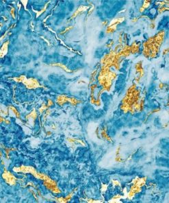 Abstract Blue And Gold Paint by numbers