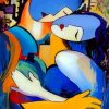 Abstract Couple Hugging Paint by numbers