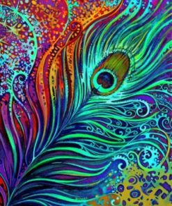Abstract Peacock Feather Paint by numbers