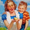 Adorable Mother And Son Paint by numbers