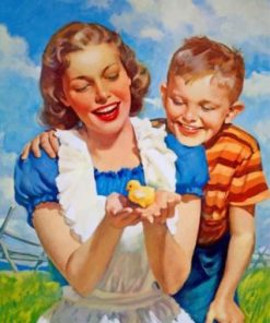 Adorable Mother And Son Paint by numbers