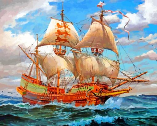 aesthetic-Galleon-ship-paint-by-numbers