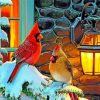 Aesthetic Cardinals Paint by numbers