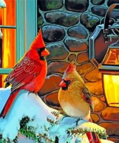 Aesthetic Cardinals Paint by numbers