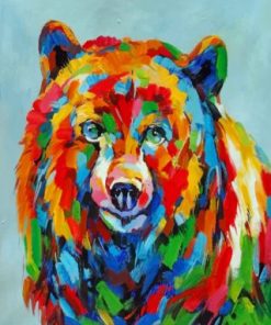 Aesthetic Colorful Grizzly Paint by numbers