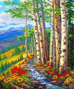 Aesthetic Aspen Trees Paint by numbers