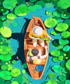 Aesthetic Men On A Boat Paint by numbers