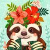 Aesthetic Sloth Paint by numbers
