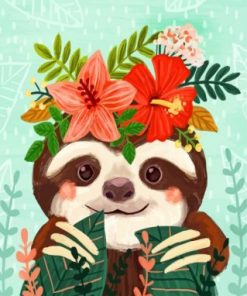 Aesthetic Sloth Paint by numbers