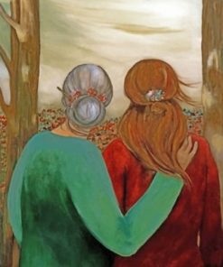 Aesthetic Woman And Daughter Paint by numbers