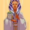 Ahsoka Tano Holding An Owl Paint by numbers