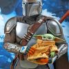 Baby Yoda And Mandalorian Paint by numbers