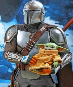 Baby Yoda And Mandalorian Paint by numbers