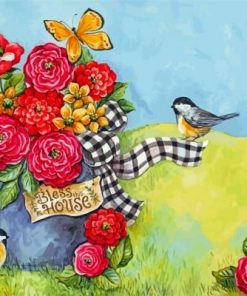 Birds And Flower Paint by numbers