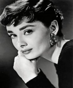 Monochrome Audrey Hepburn Paint by numbers