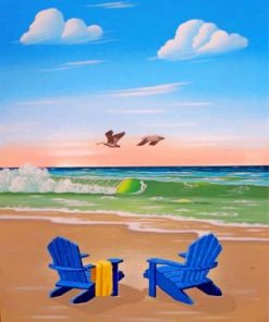 Blue Beach Chairs Paint by numbers