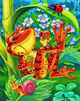Chilling Frog Paint by numbers