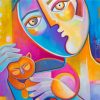 Abstract Woman And Cat Paint by numbers
